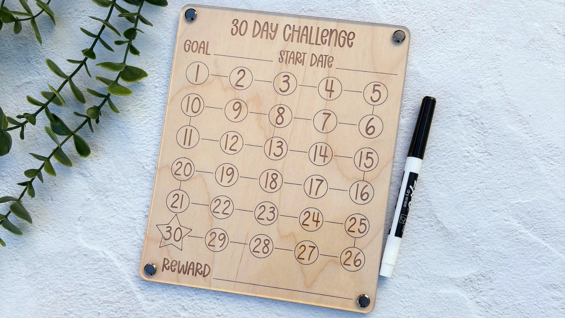 30 Day Challenge Habit Tracker Board