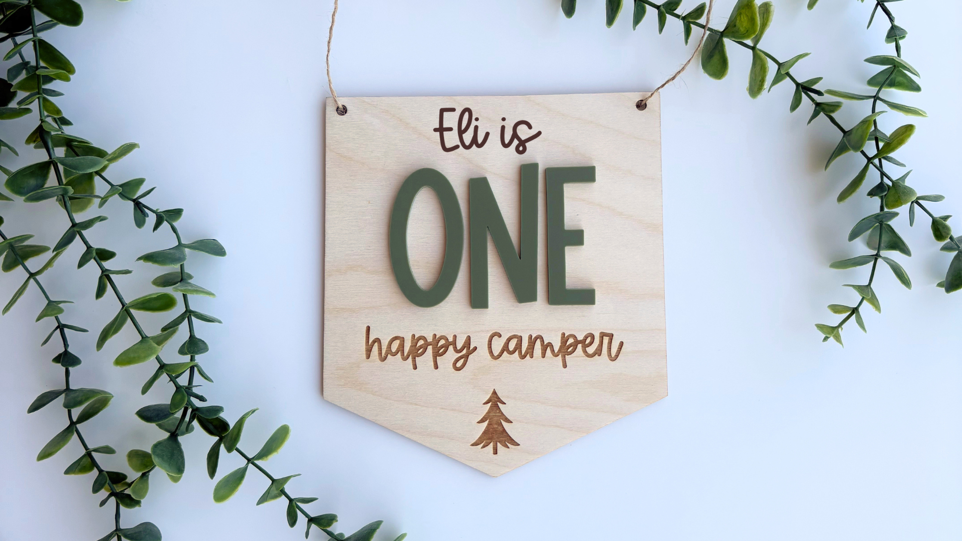 Happy Camper First Birthday Banner