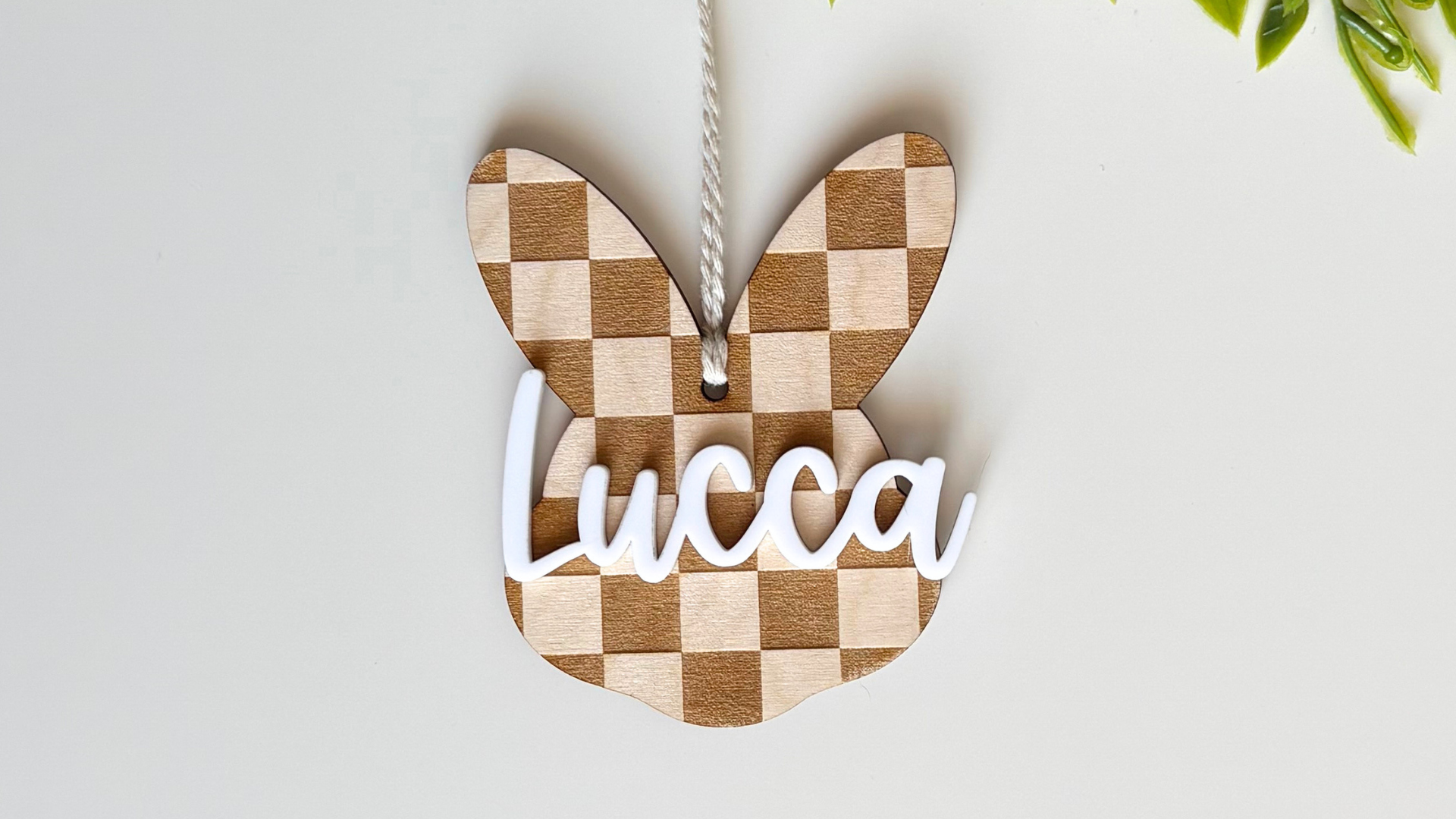 Checkered Bunny Tag