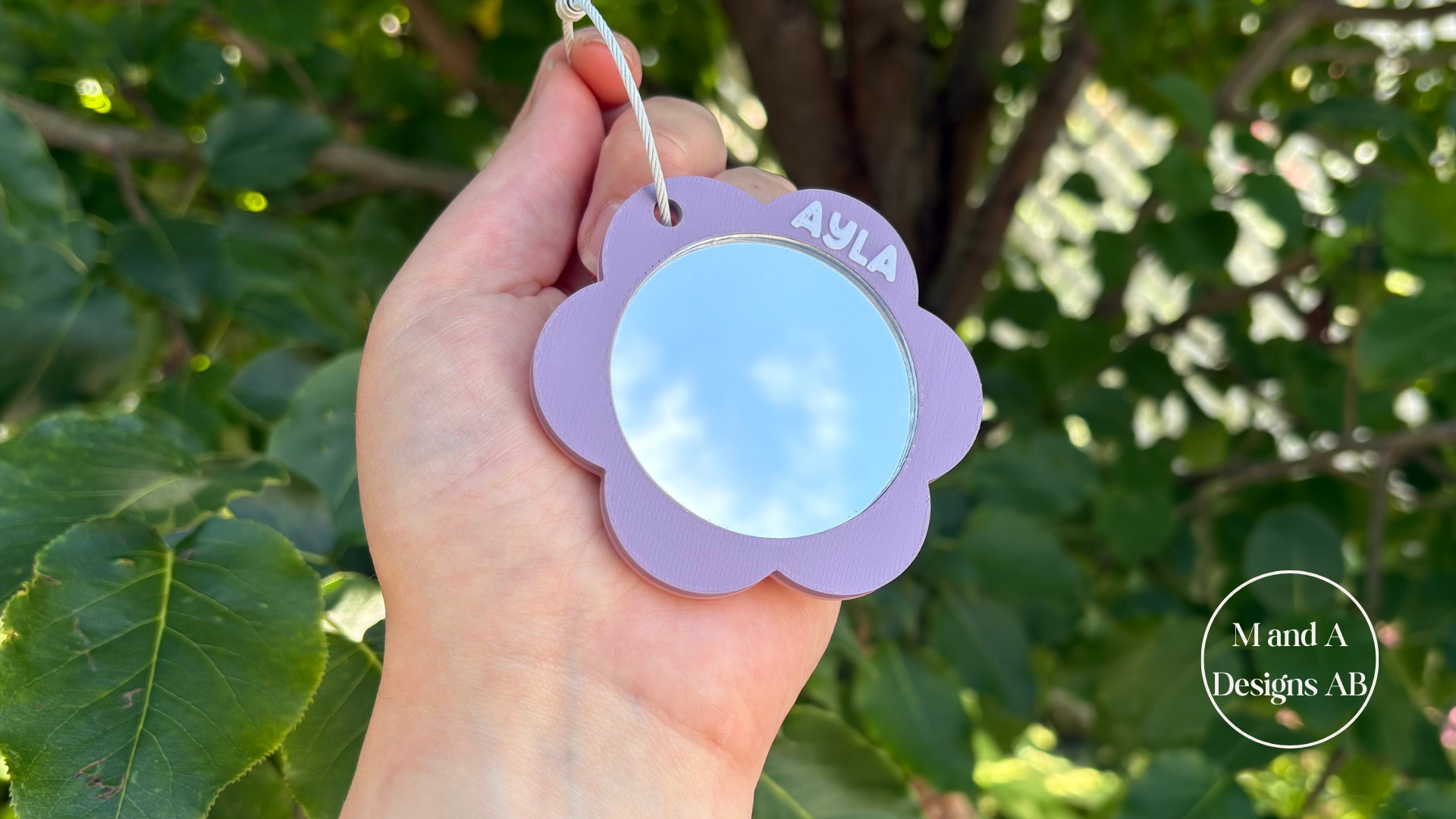 Flower Mirror Bag Tag 