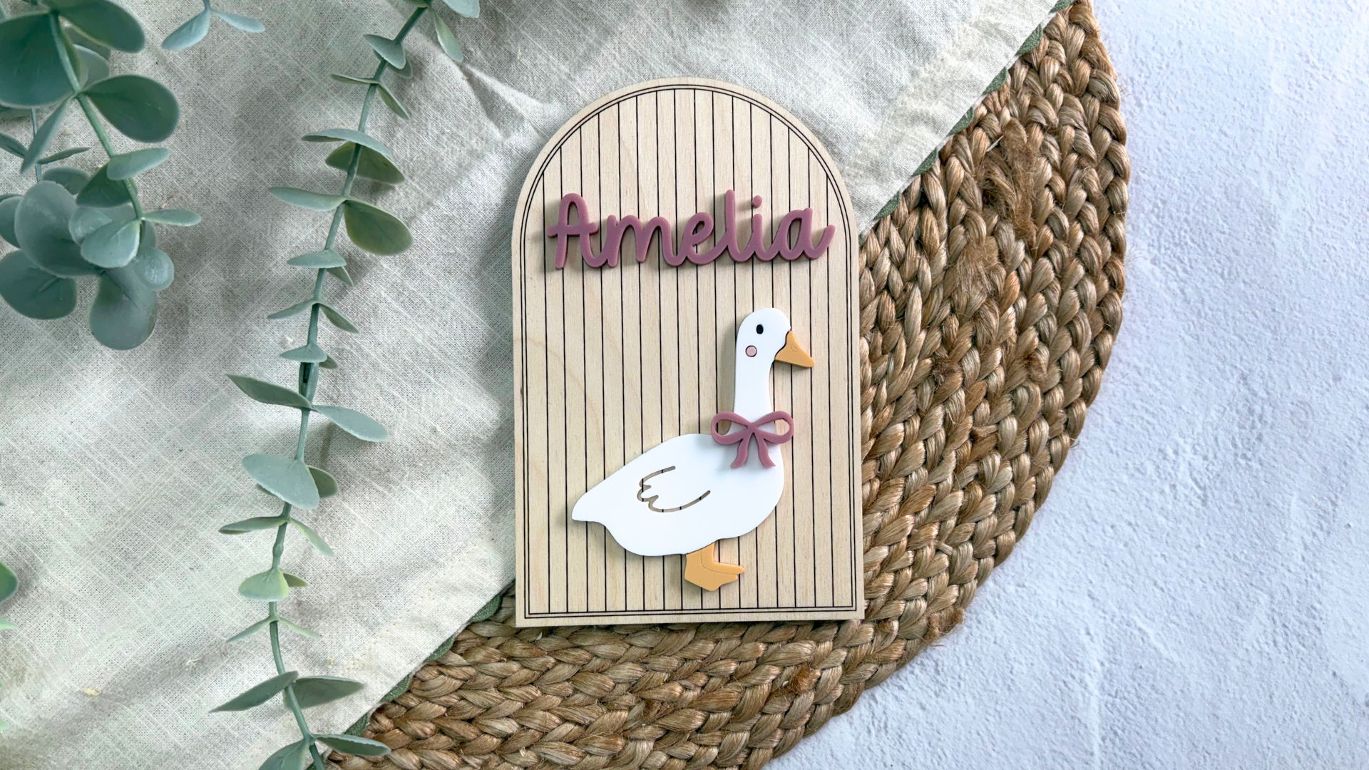 Striped Goose Name Sign - 3D Name
