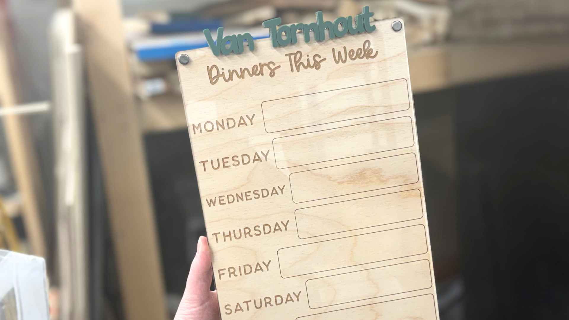 Weekly Schedule Board / Dinner Menu Board