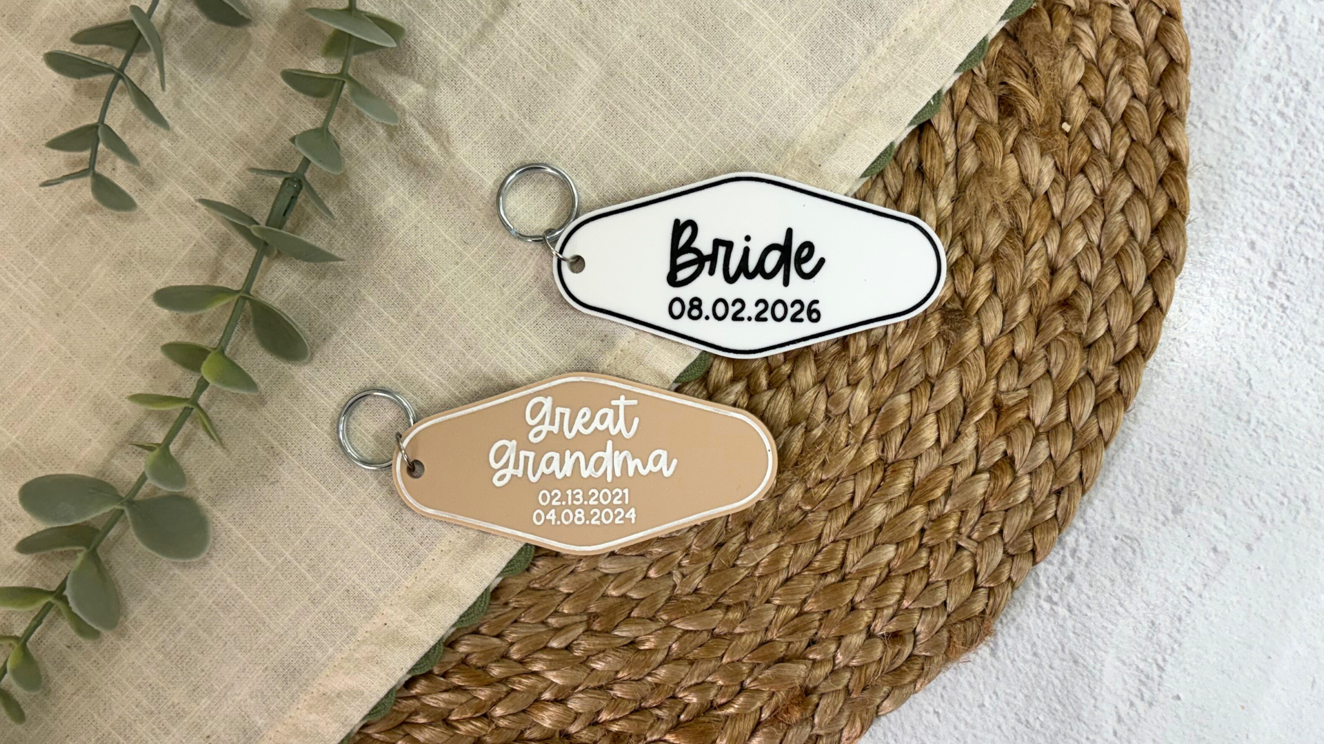 Name and Date Keychain