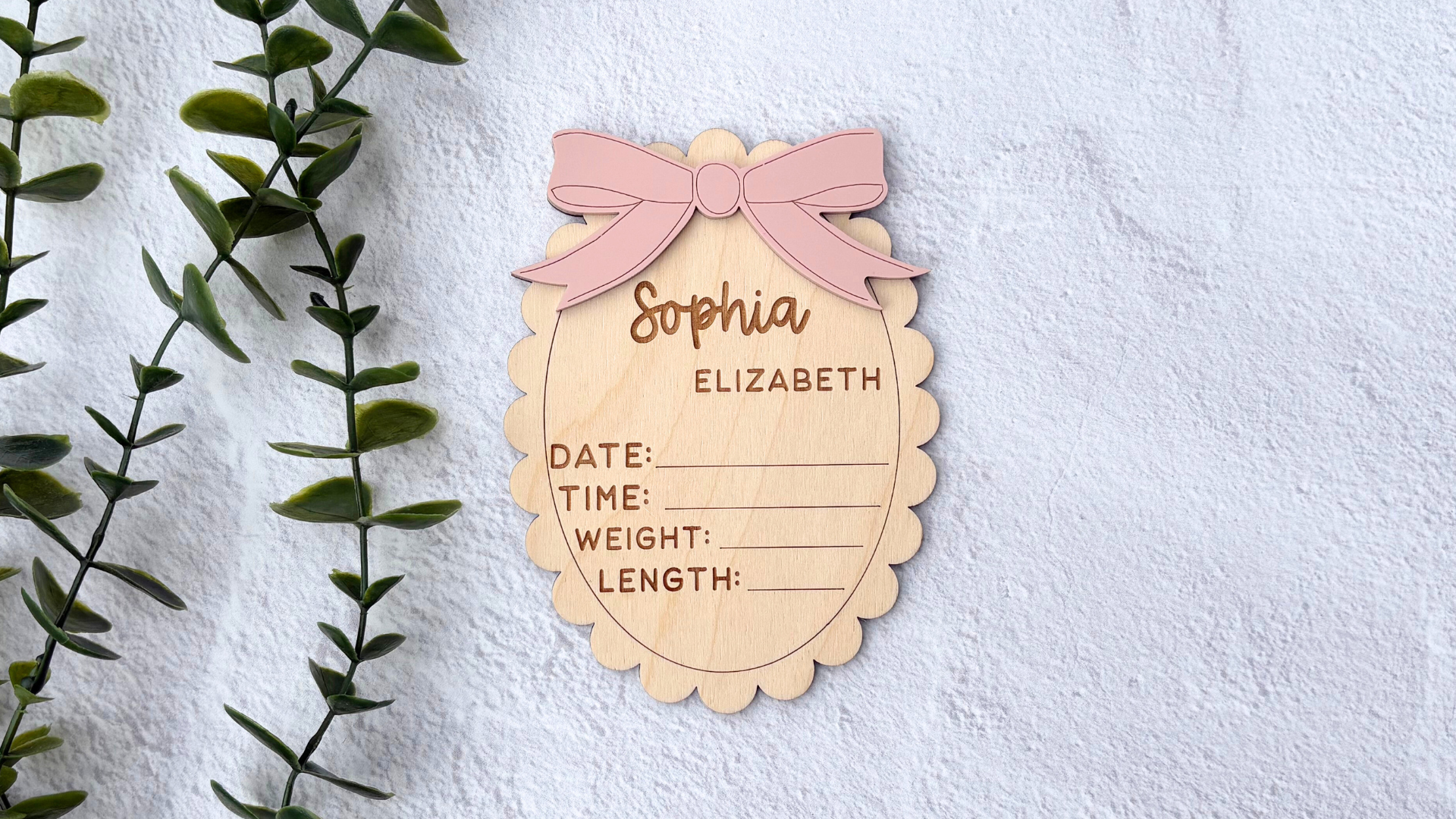 Bow Birth Stat Sign