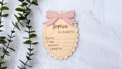 Bow Birth Stat Sign