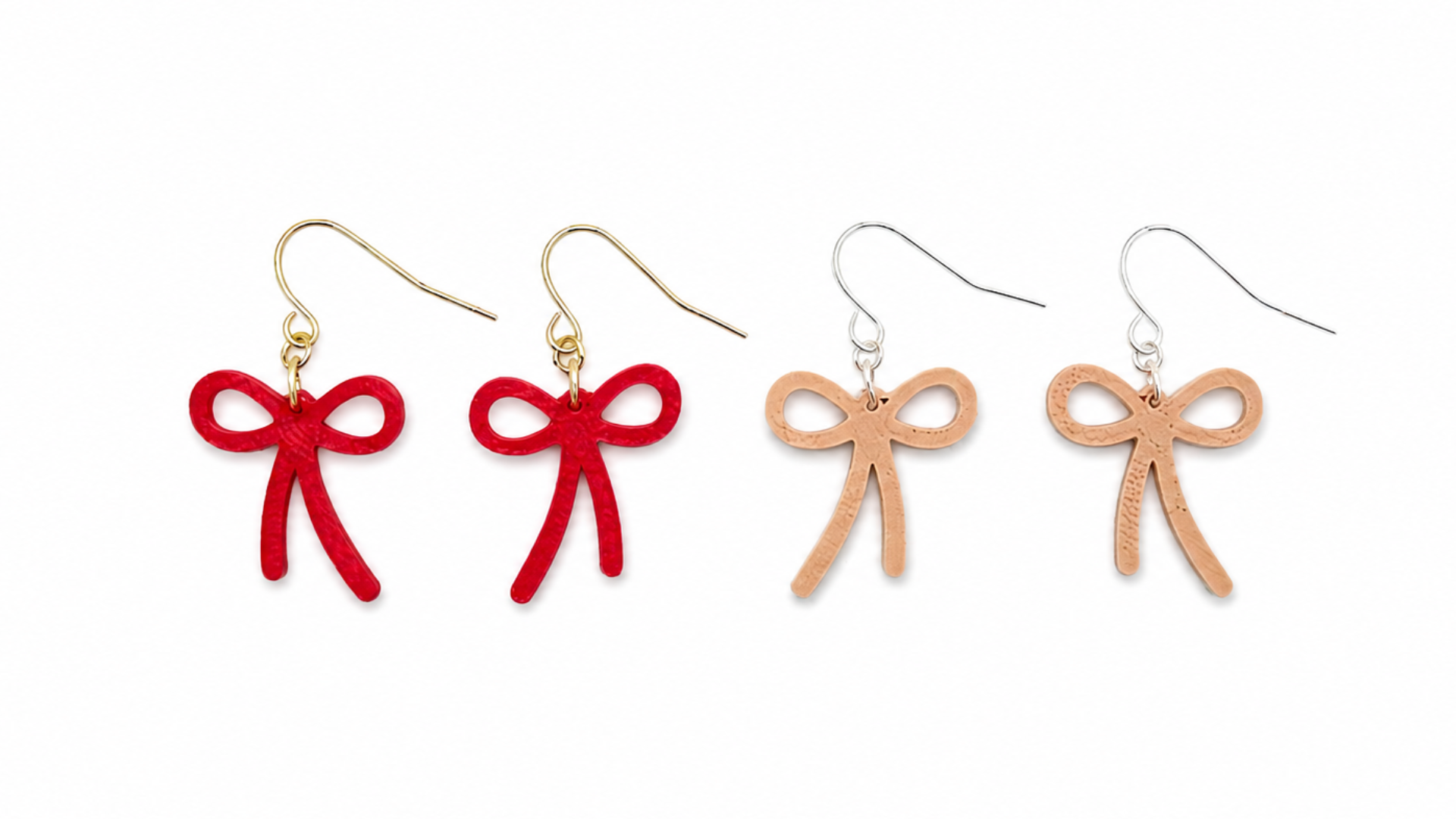 3D Curved Bow Earrings