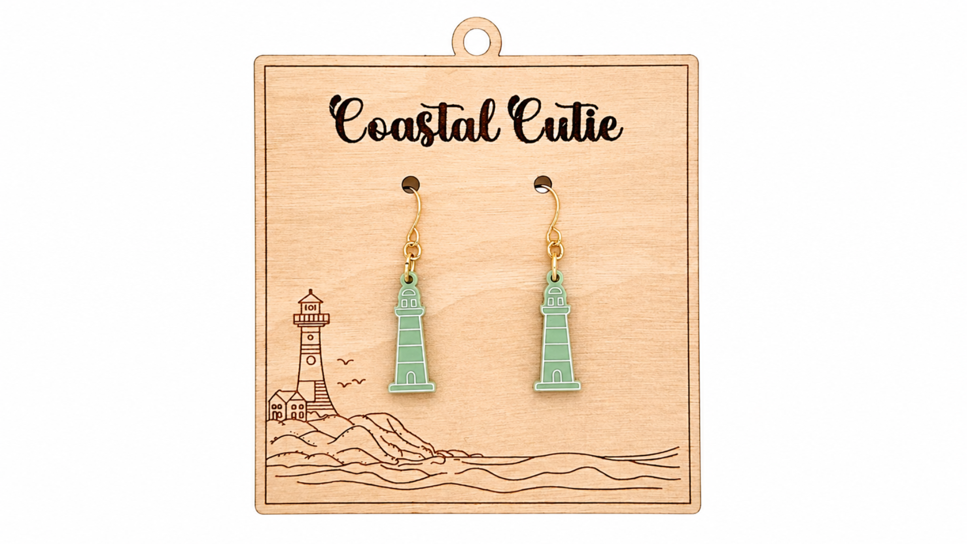 Lighthouse Earrings and Card