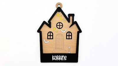 Personalized Haunted House Bag Tag