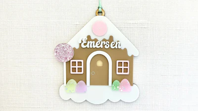 Personalized Gingerbread House Ornament Tag