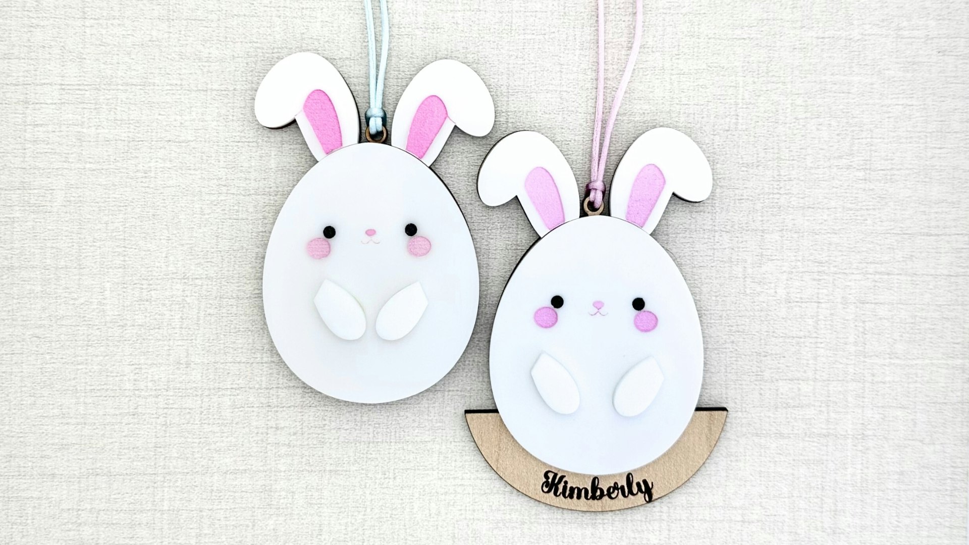 Easter Floppy Bunny Ears Egg Tag Ornament