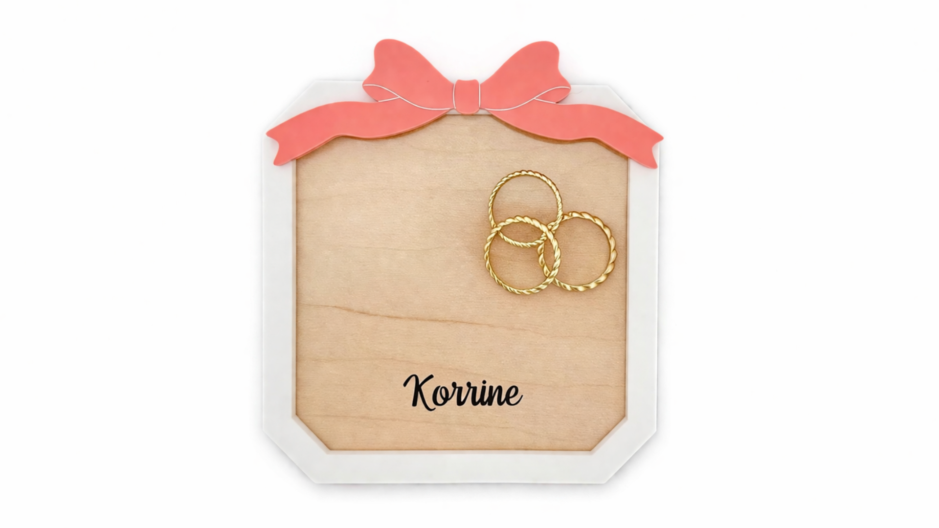 Beveled Square Bow Jewelry Tray