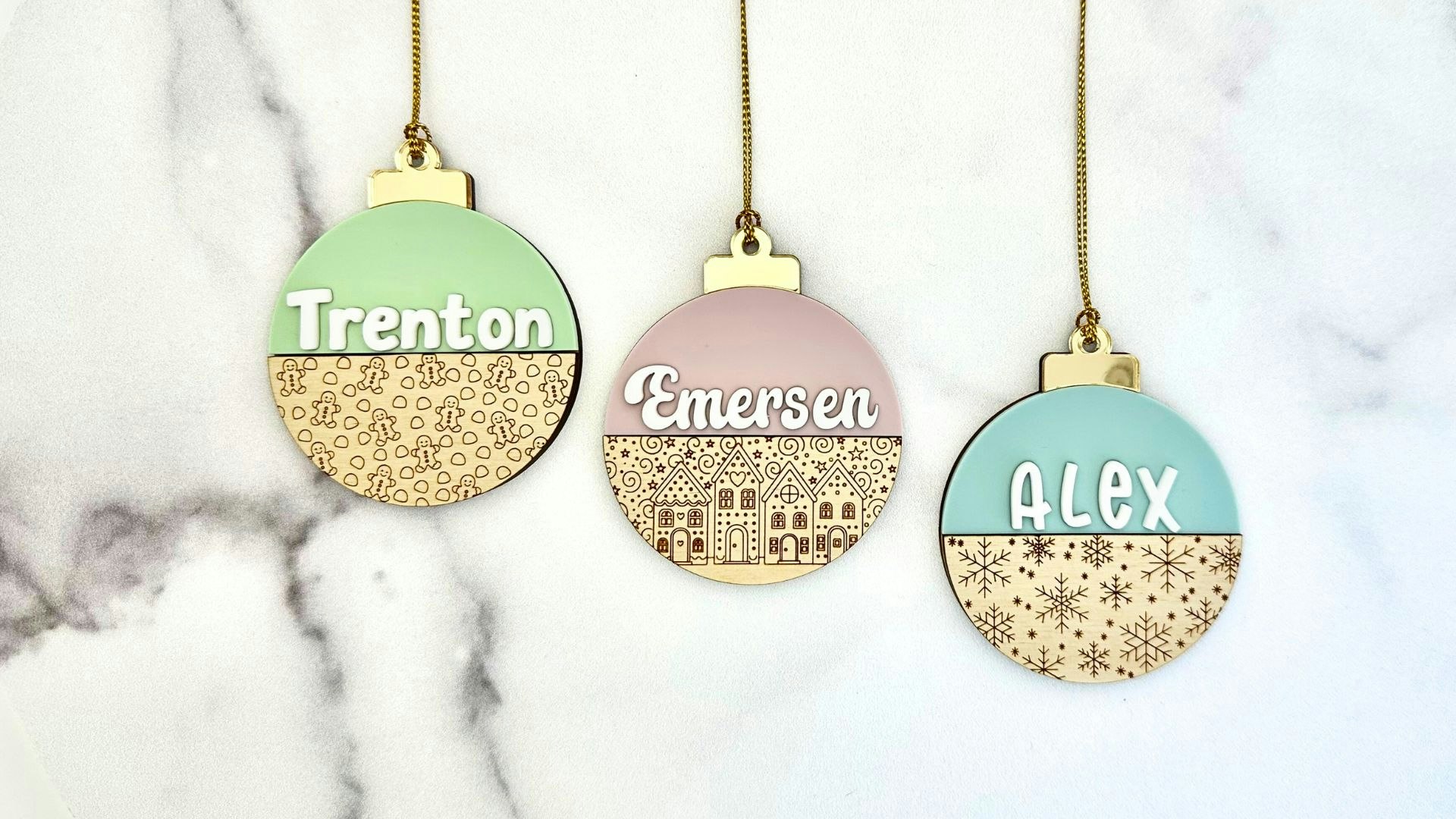 Personalized Christmas Pattern Ornament Tags