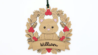 Bear Christmas Ornament Tag