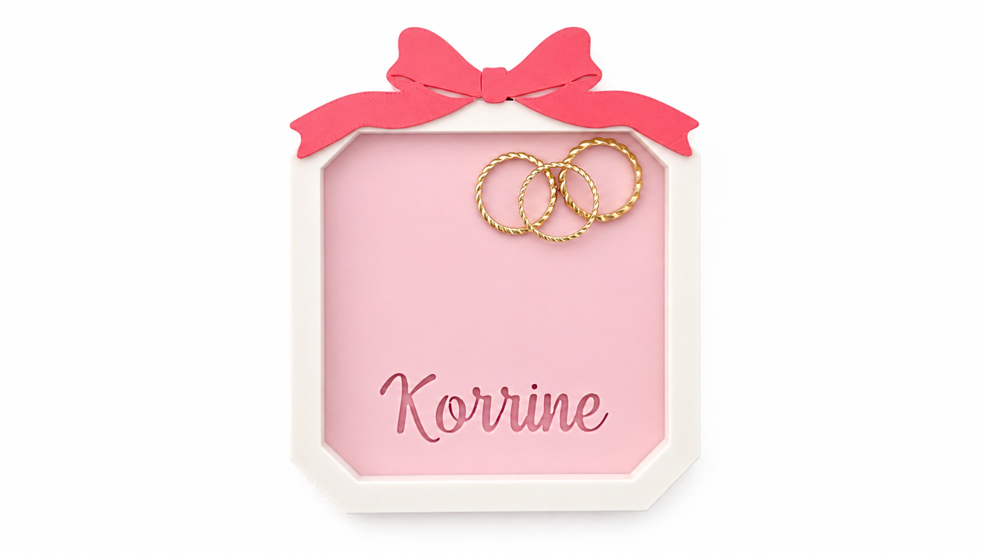3D Beveled Square Bow Jewelry Tray 