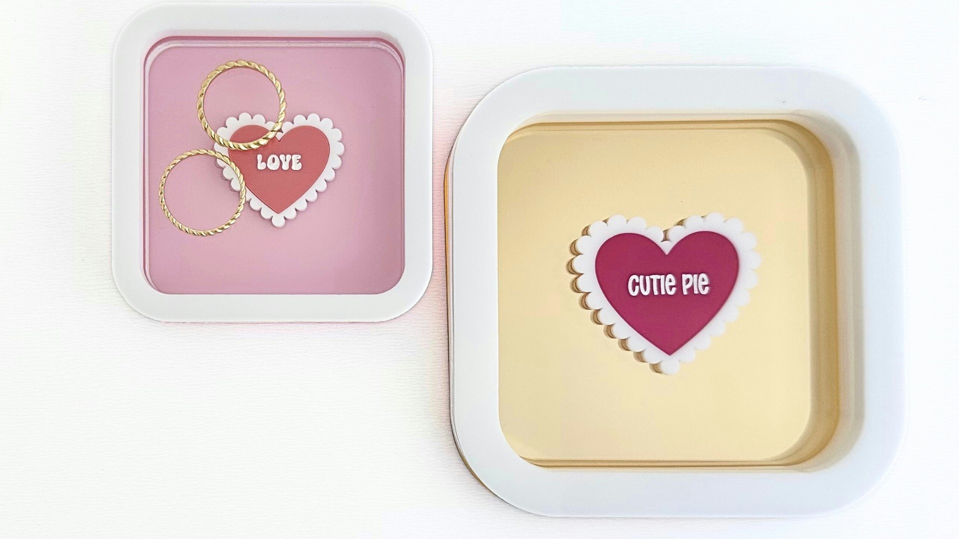 Valentine's Scallop Heart Trinket Tray