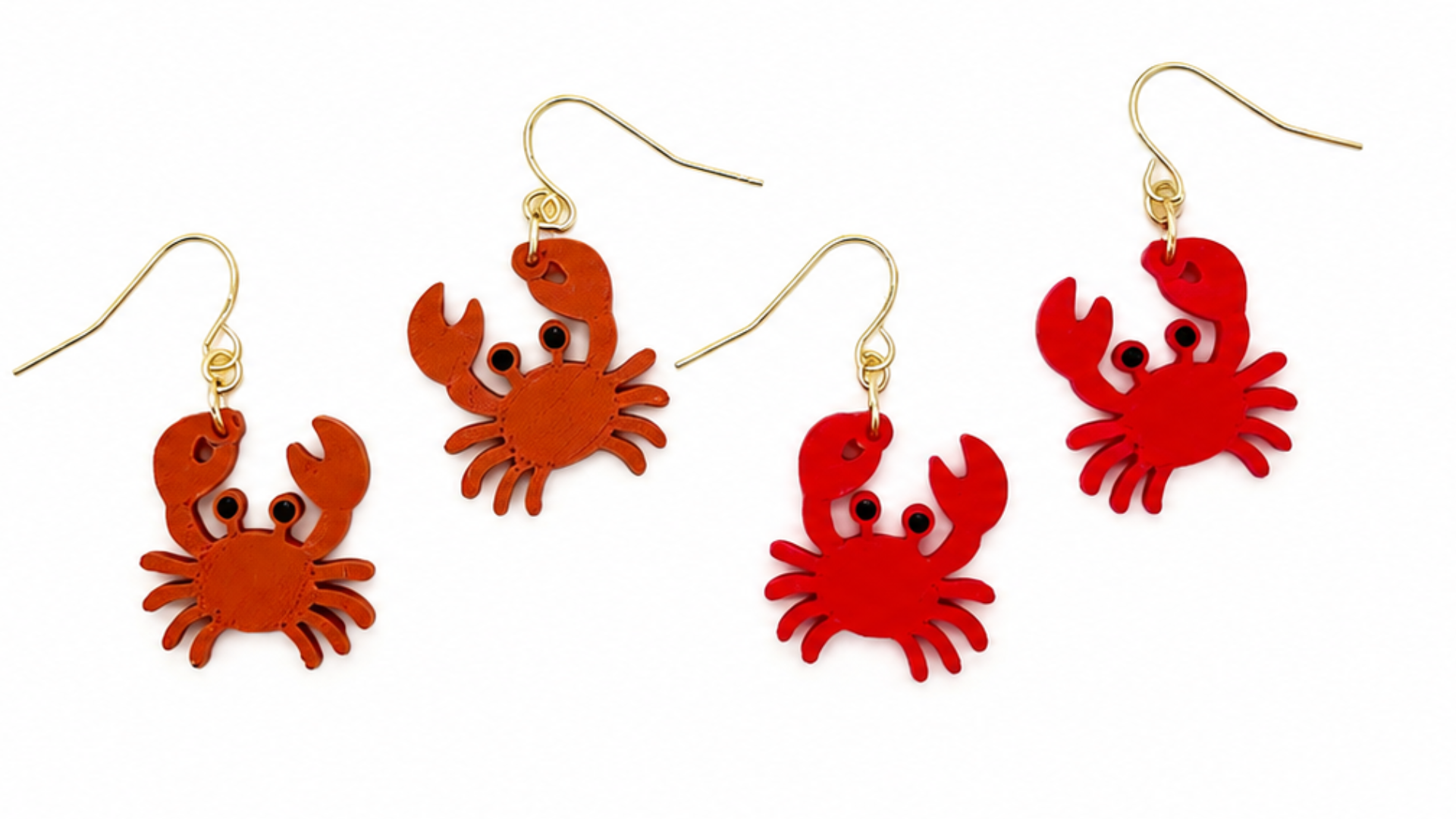 3D Crab Earrings