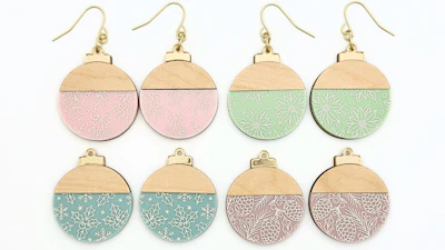 Floral Holiday Ornament Earrings