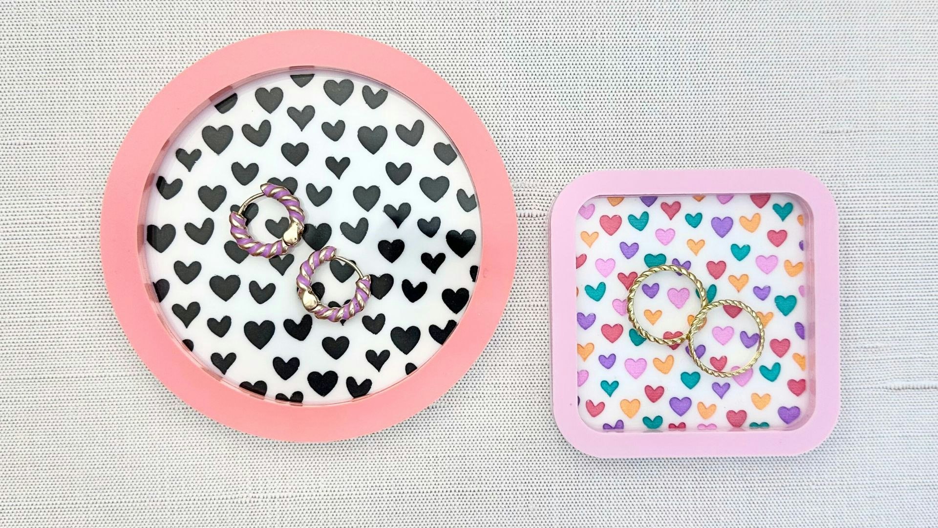 Engraved Hearts Trinket Tray