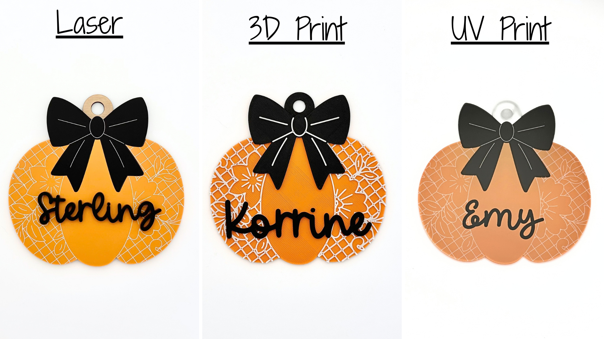 Lace Trimmed Pumpkin Bag Tag