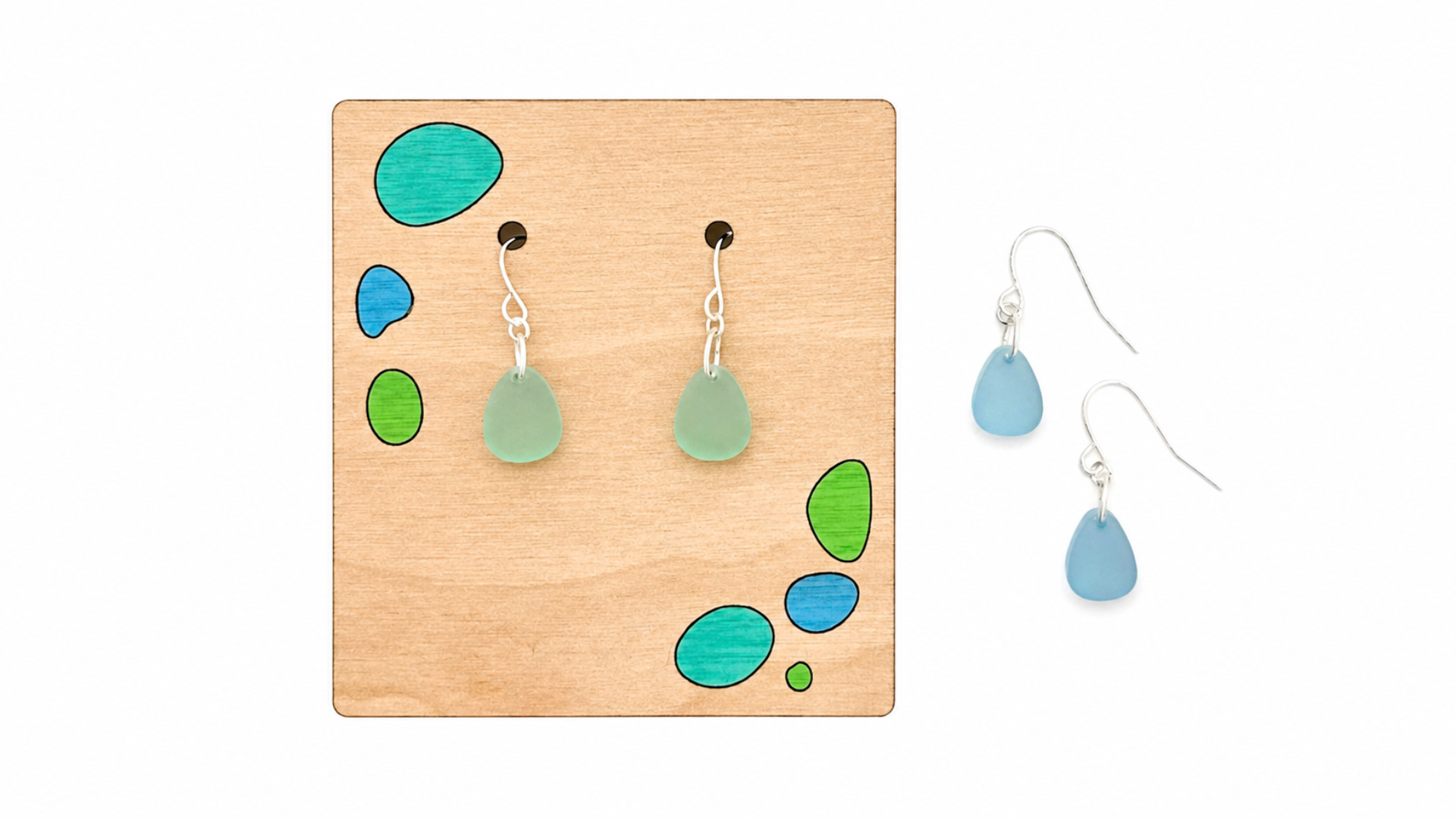 Sea Glass Earrings and Card