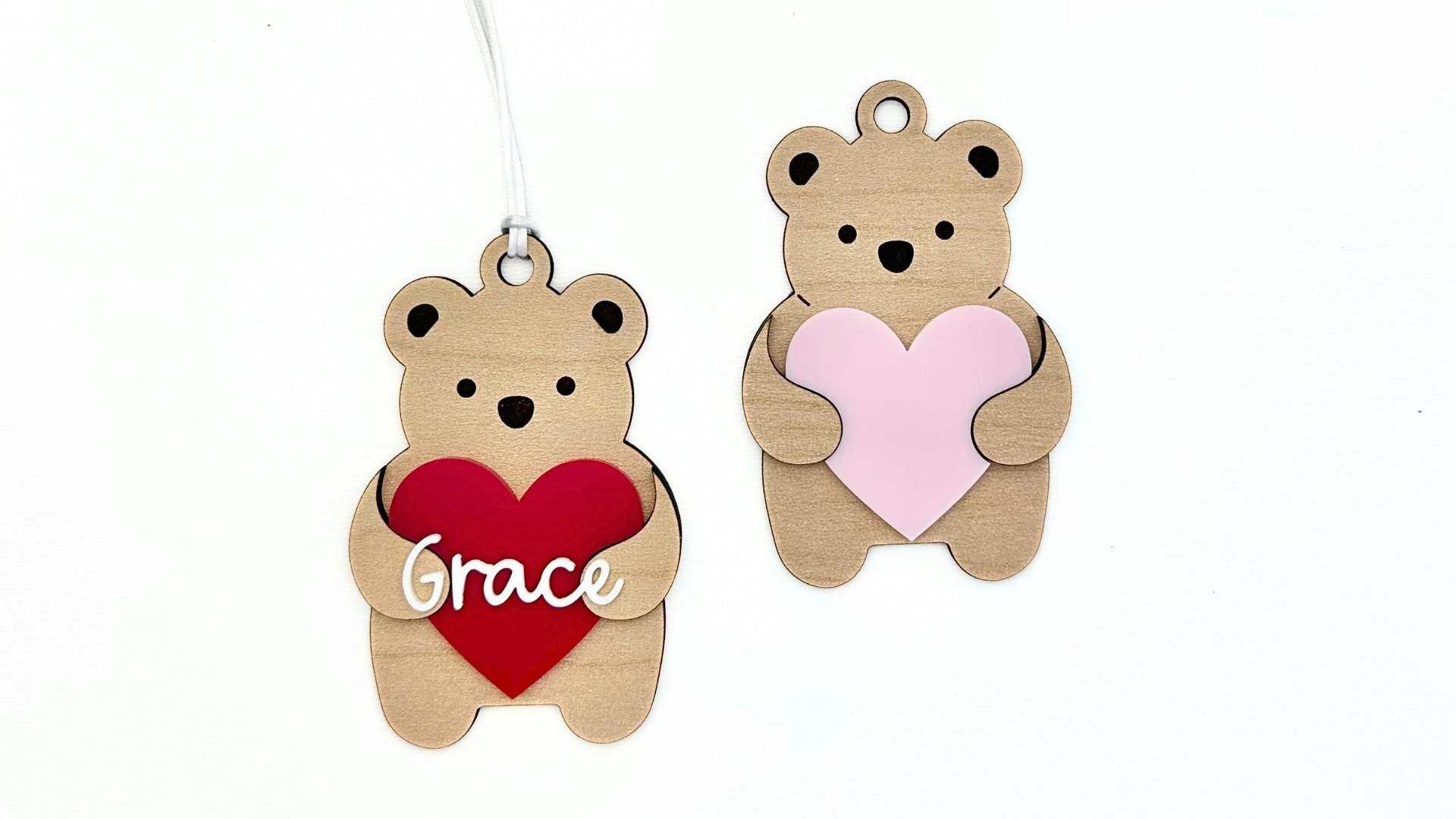 Bear with Heart Keychain/Tag