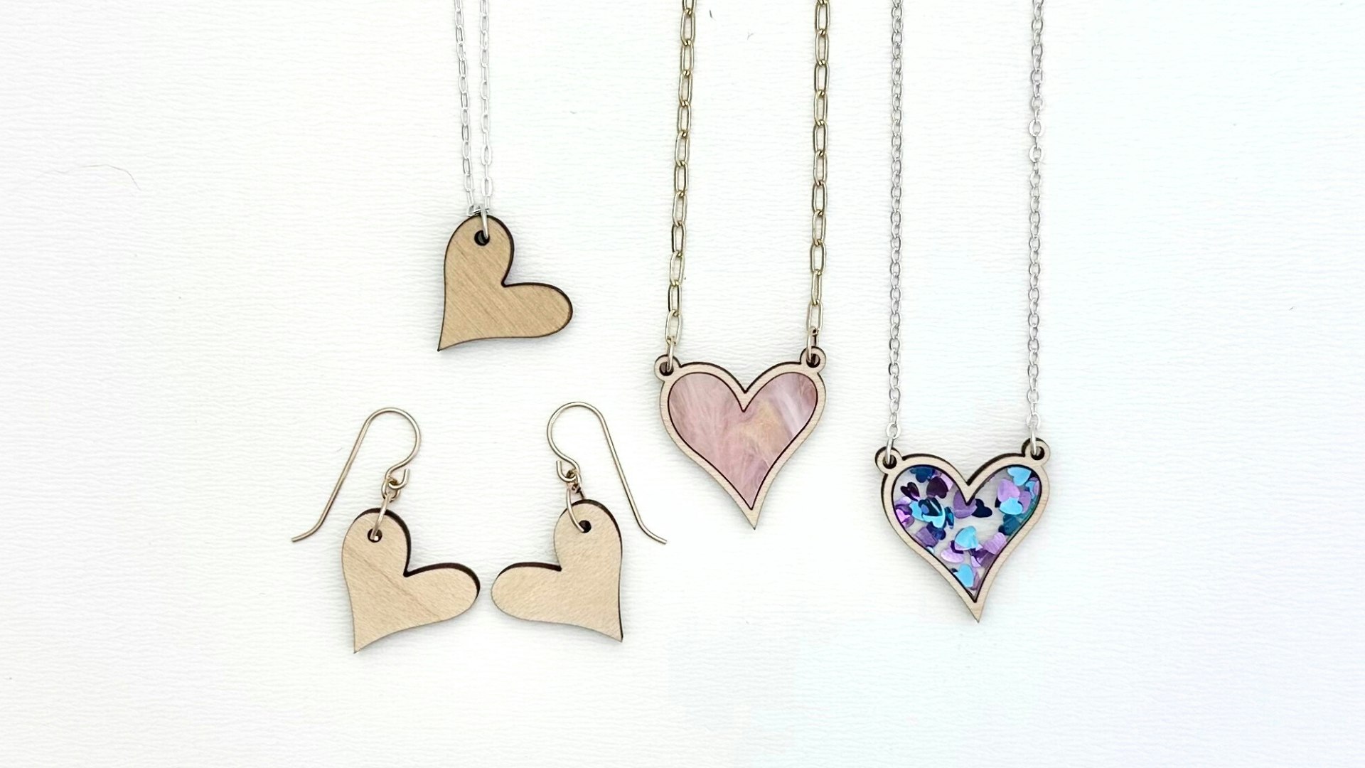 Heart Inlay Pendant with Bonus Cutout for Pendant or Earrings