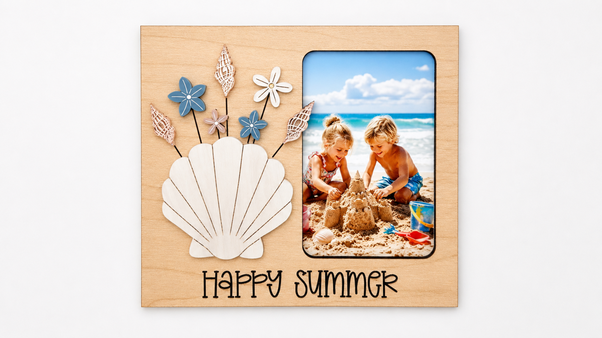 Tropical Floral Seashell Summer Frame