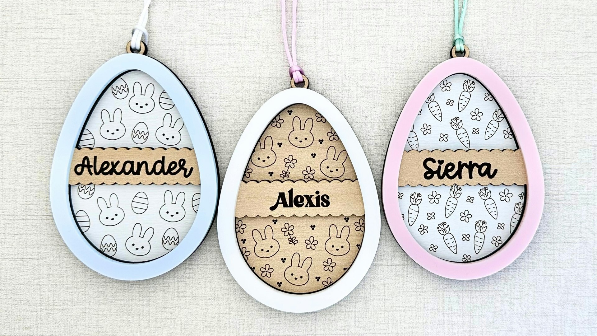 Patterned Easter Egg Basket Tags
