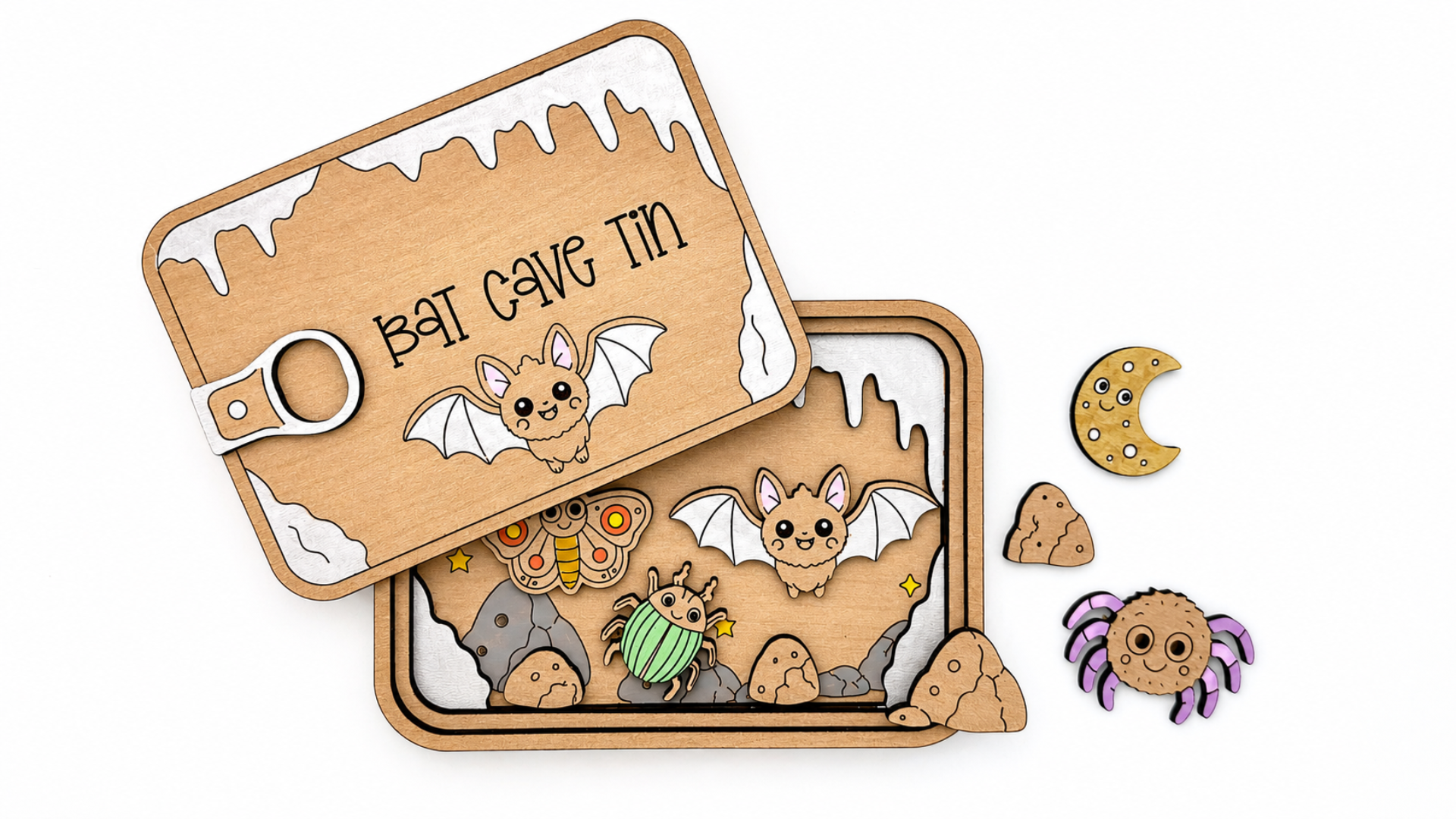 DIY Bat Cave Tin Coloring Set