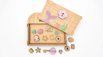 DIY Seashell Treasure Chest Coloring Set