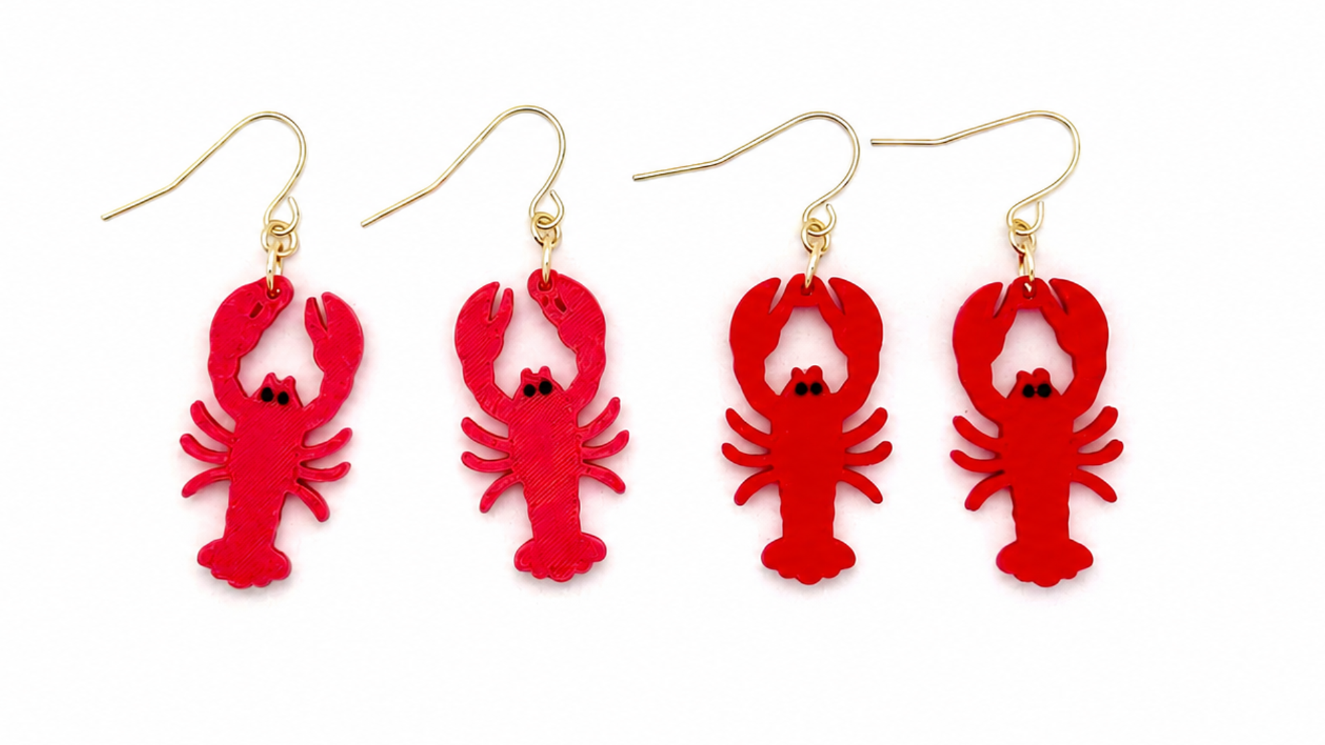 3D Lobster Earrings