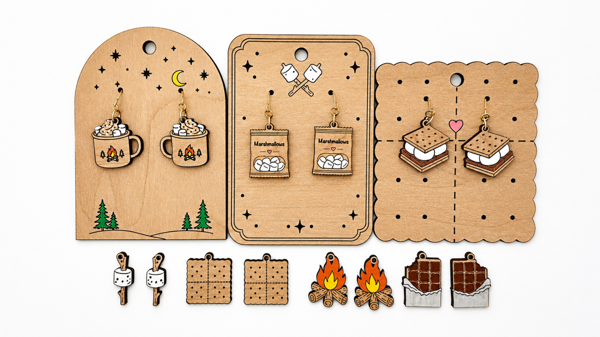 DIY S'mores Earrings Coloring Kit