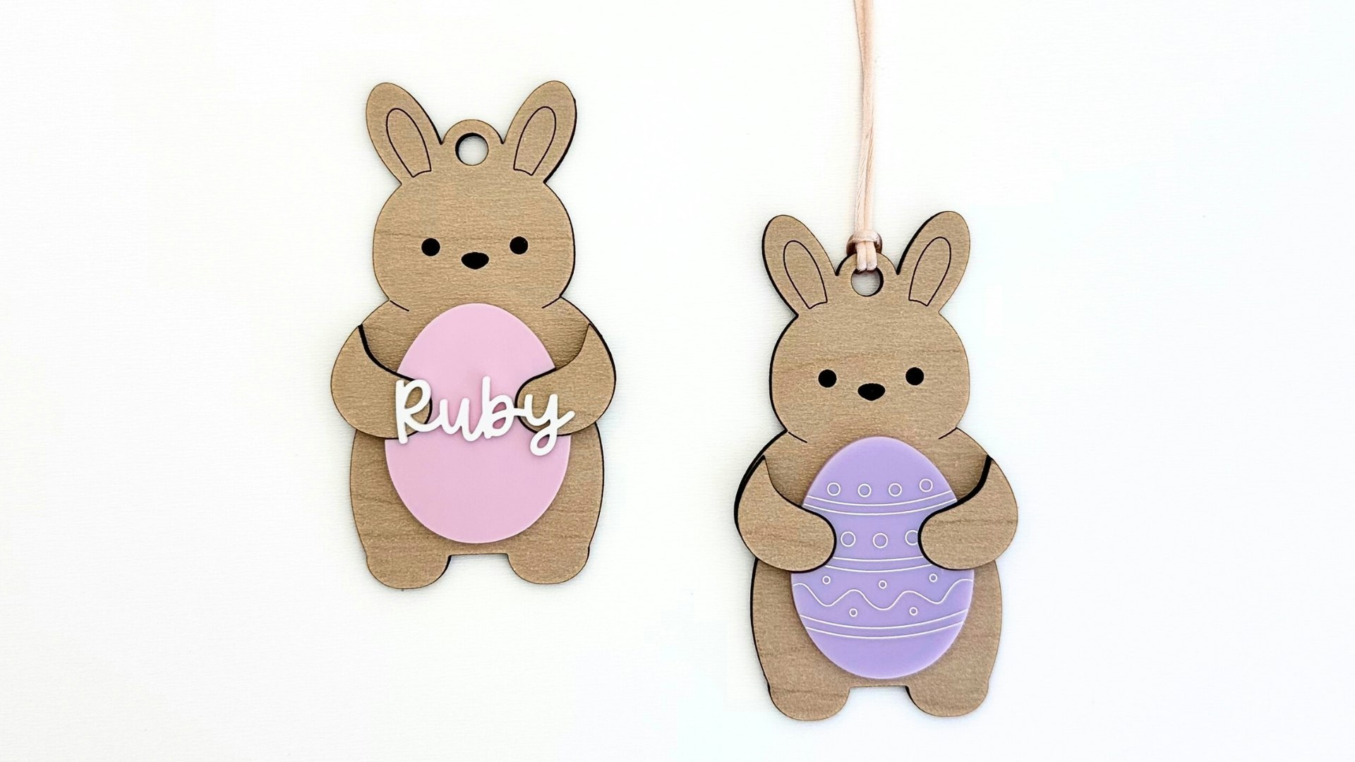 Bunny with Egg Keychain Tag
