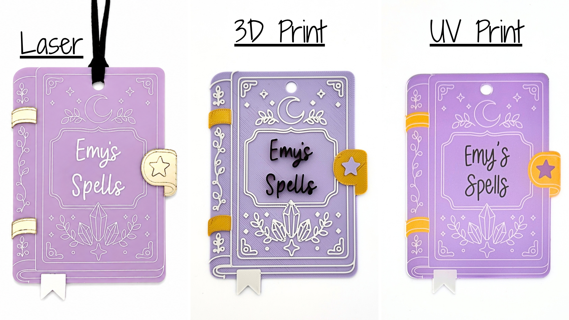 Spell Book Bag Tag