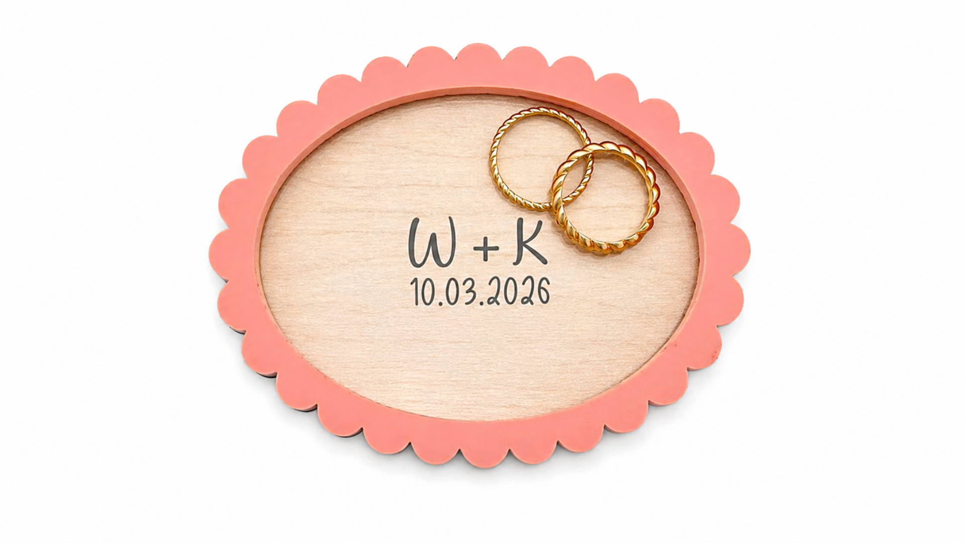 Scallop Initial Jewelry Tray