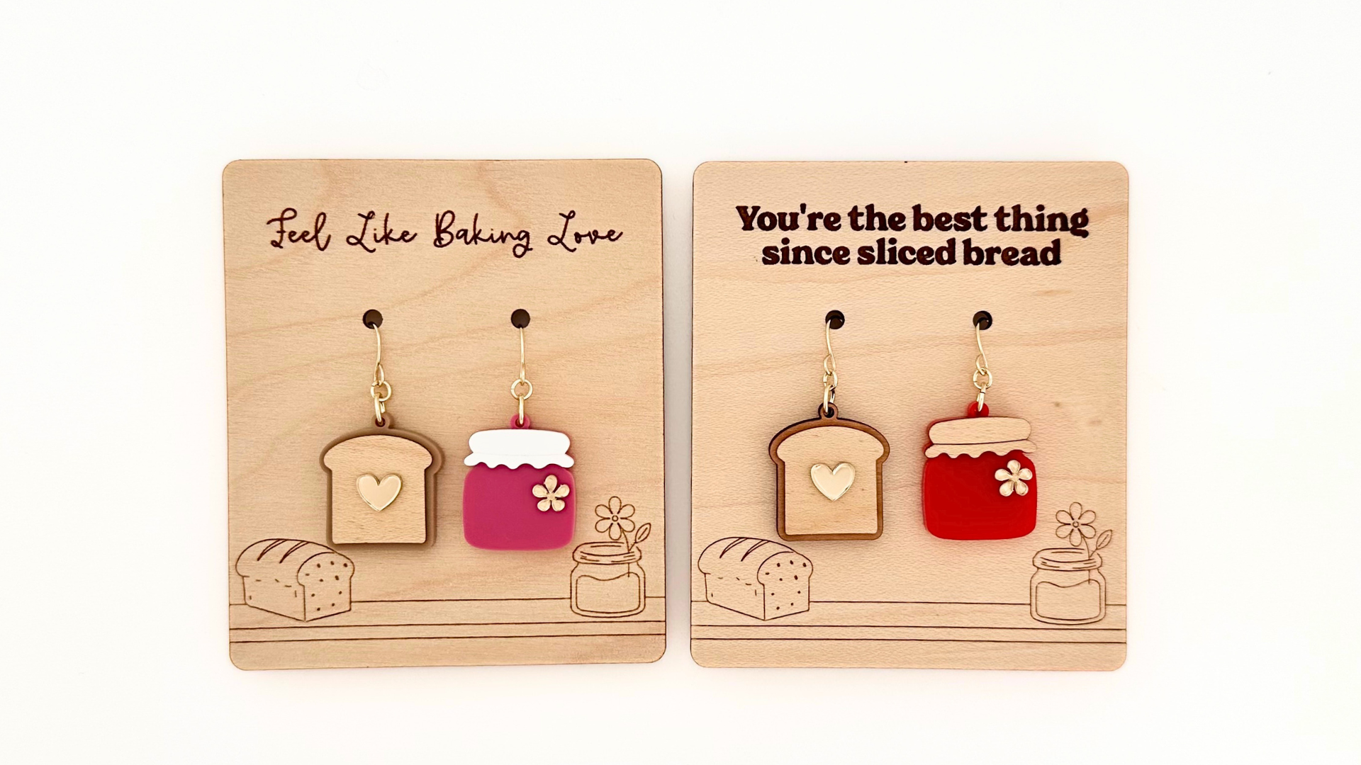 Bread and Jam Earrings with Card
