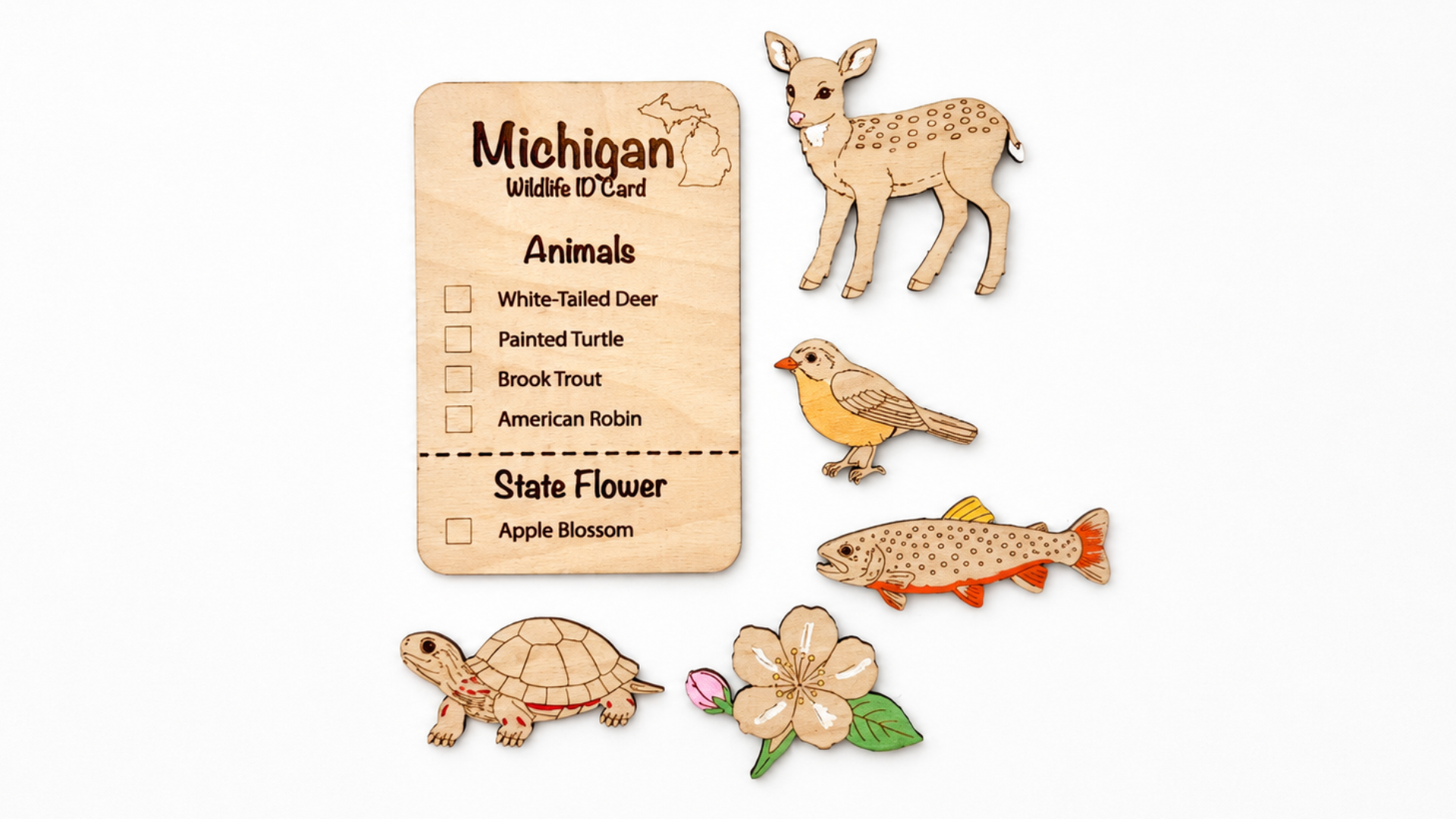 DIY Michigan Animal Coloring Set