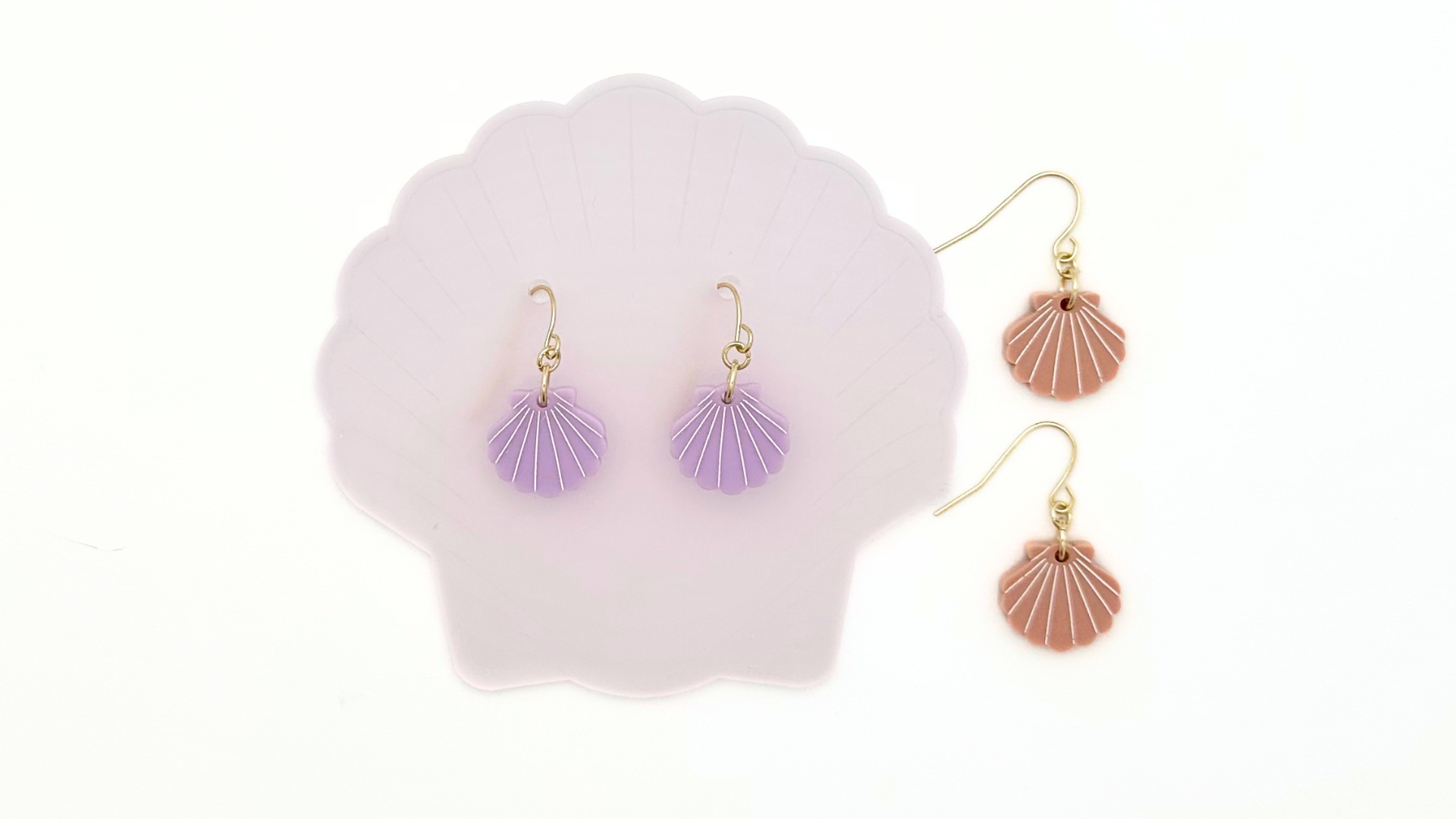 Scallop Shell Earrings and Card