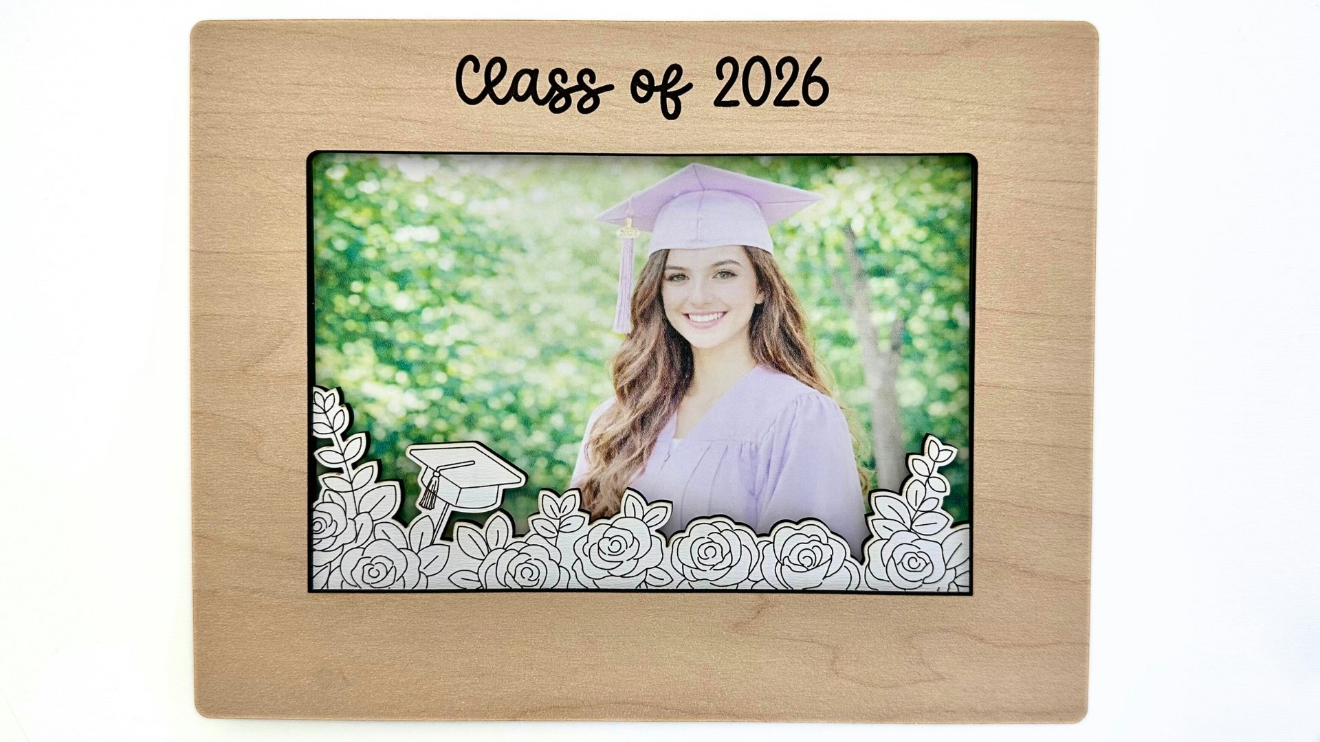 Floral Graduation Cap Frame