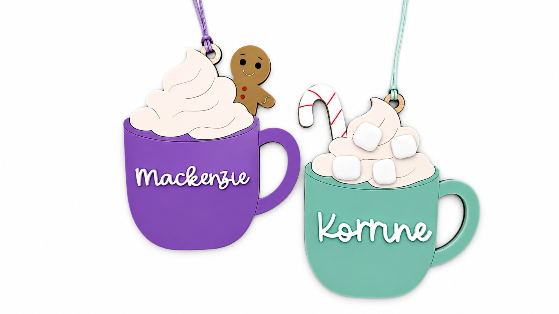 Personalized Hot Cocoa Mugs Ornaments