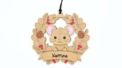 Mouse Christmas Ornament Tag