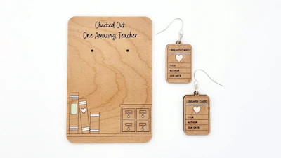 Library Card Earrings and Card