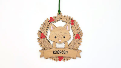 Fox Christmas Ornament Tag