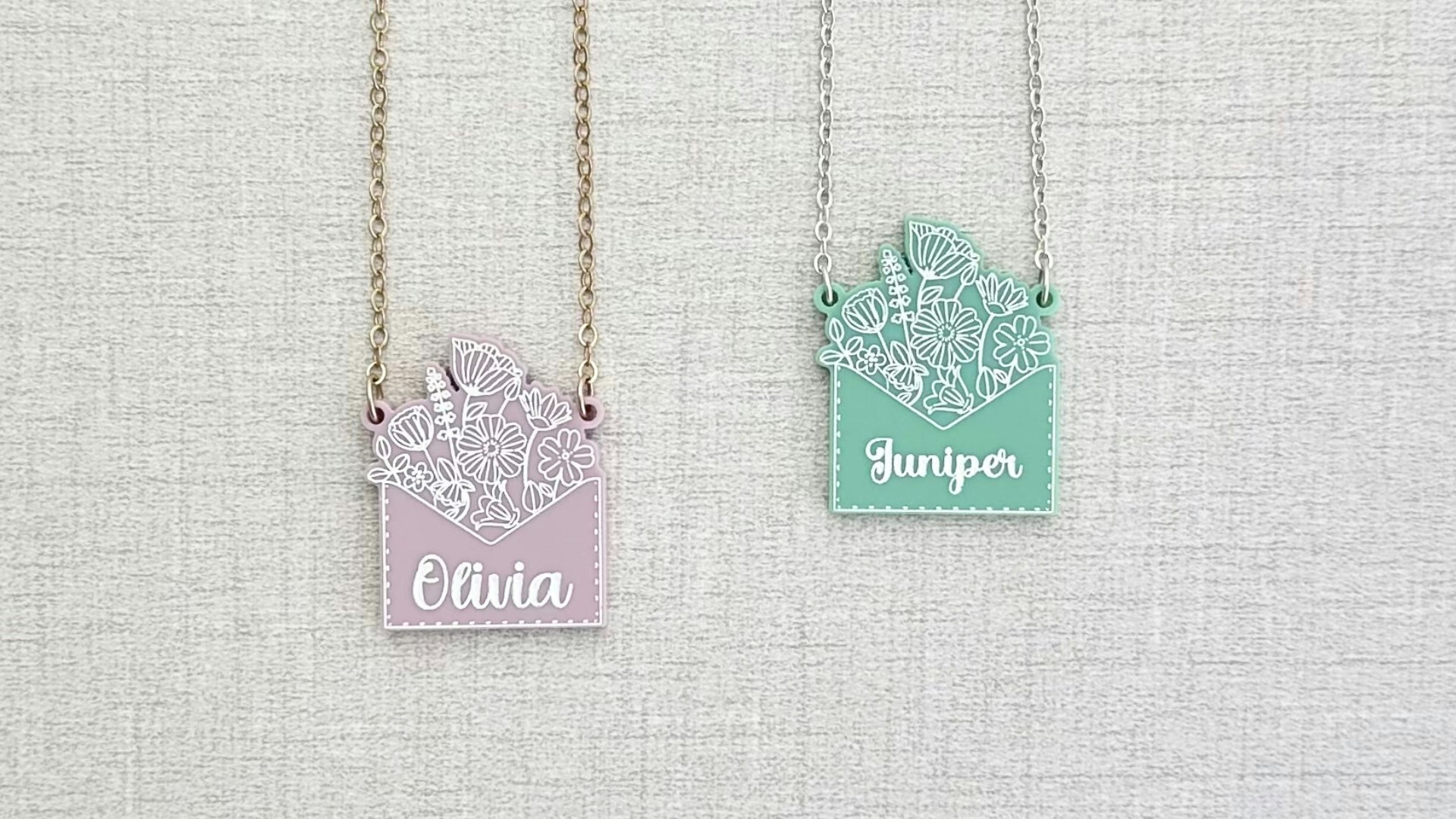 Floral Envelope Pendant