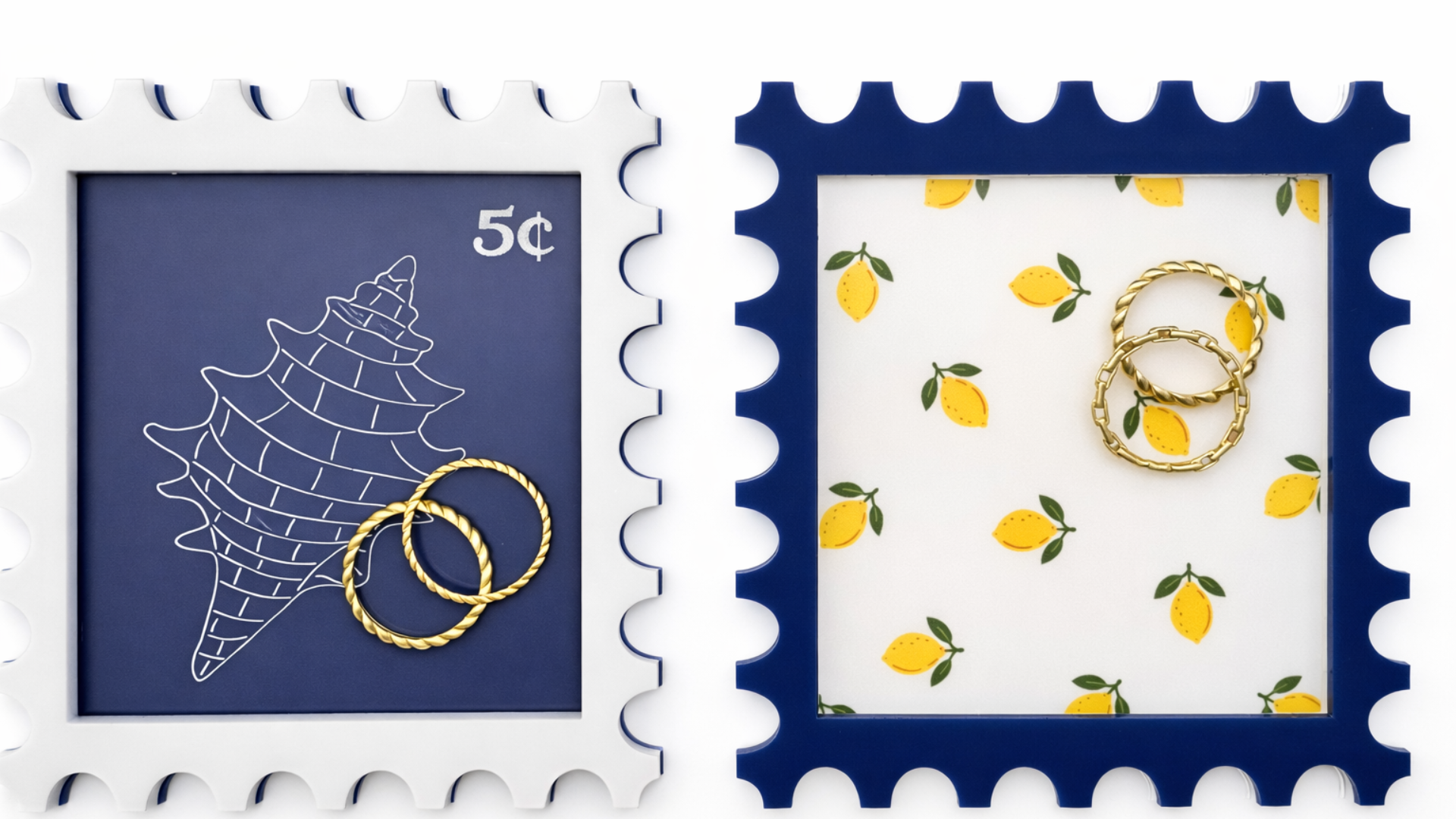 Postage Stamp Jewelry Trays