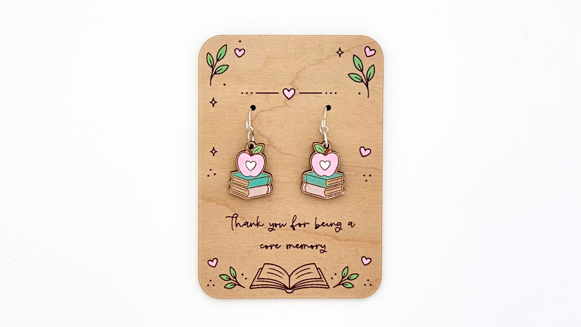 Apple Core Book Earrings and Card