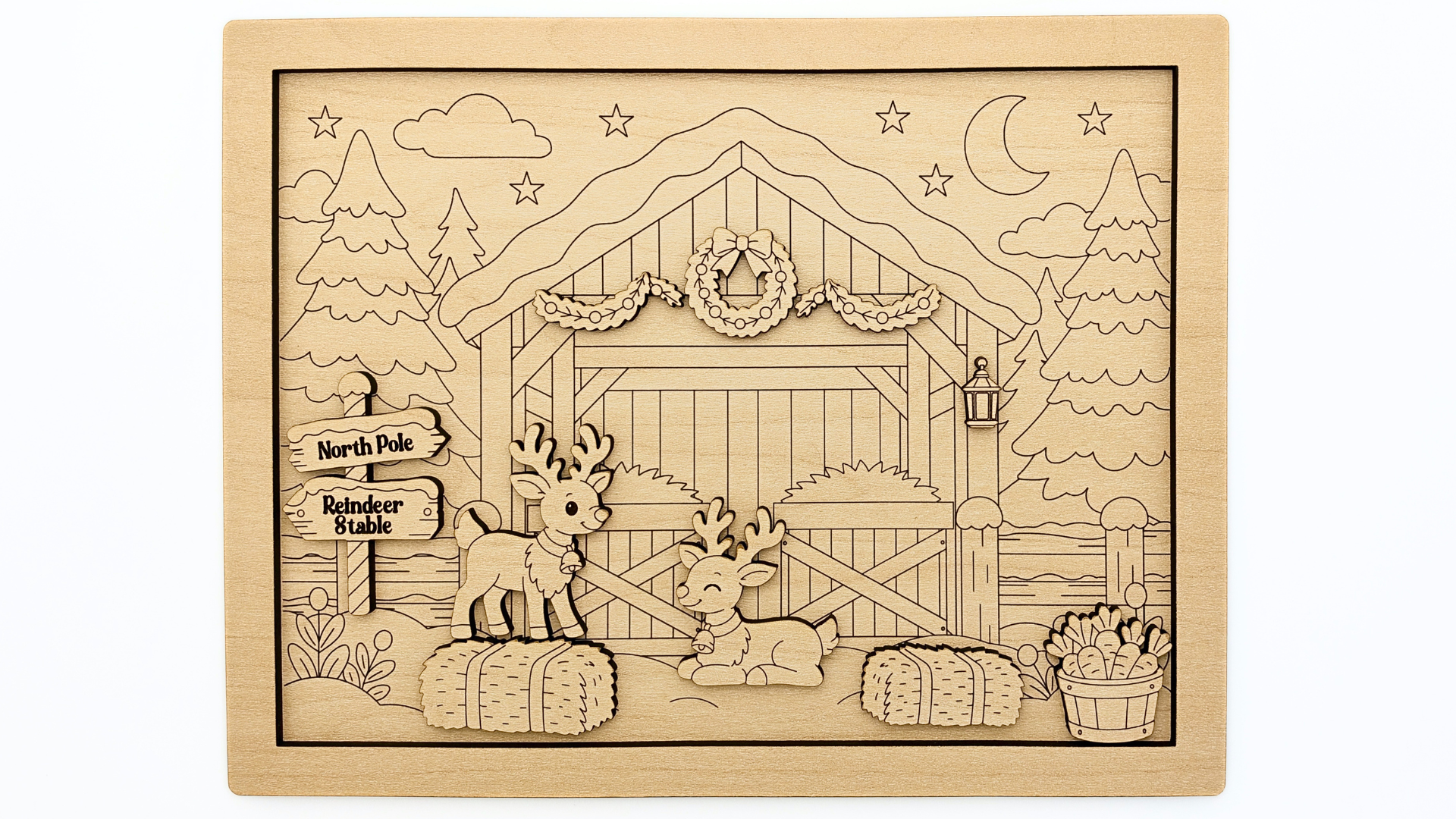 DIY Reindeer Stable Coloring Kit