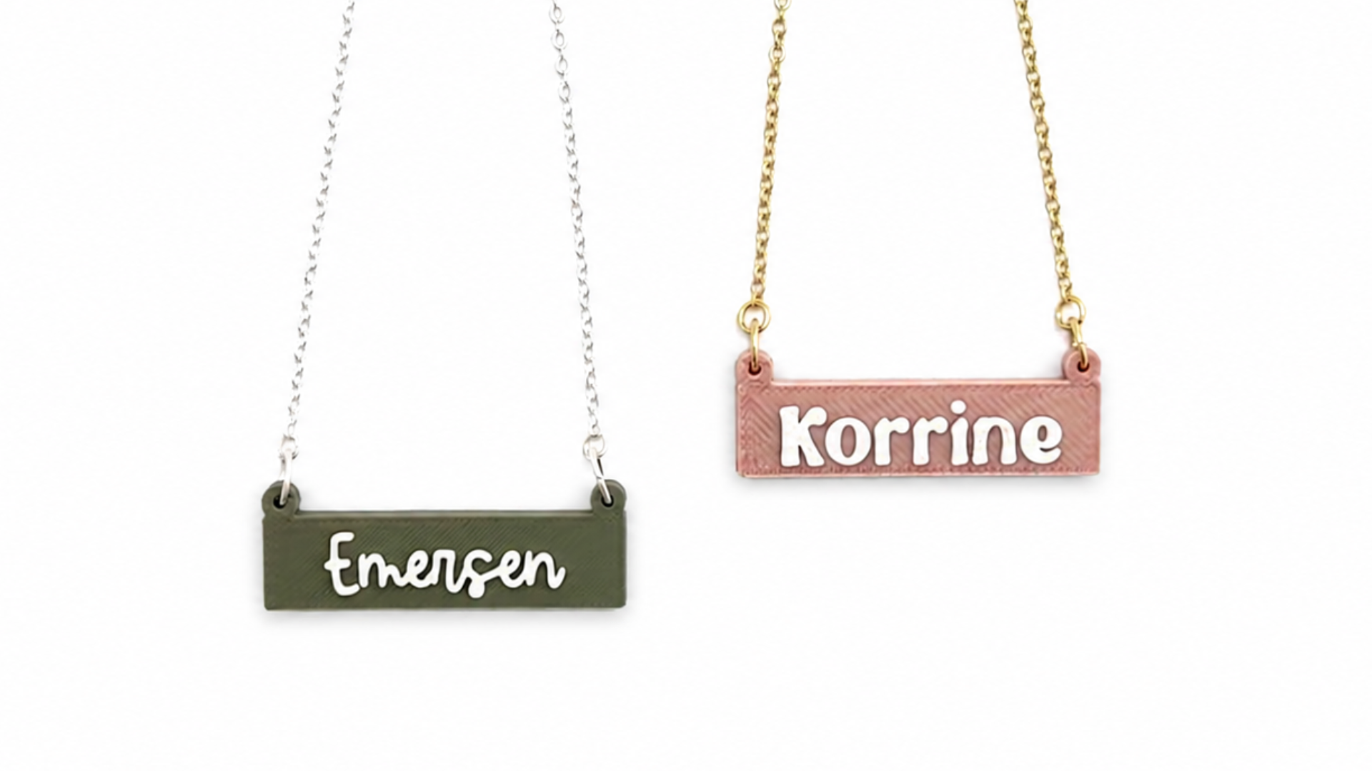 3D Personalized Inlay Name Pendant