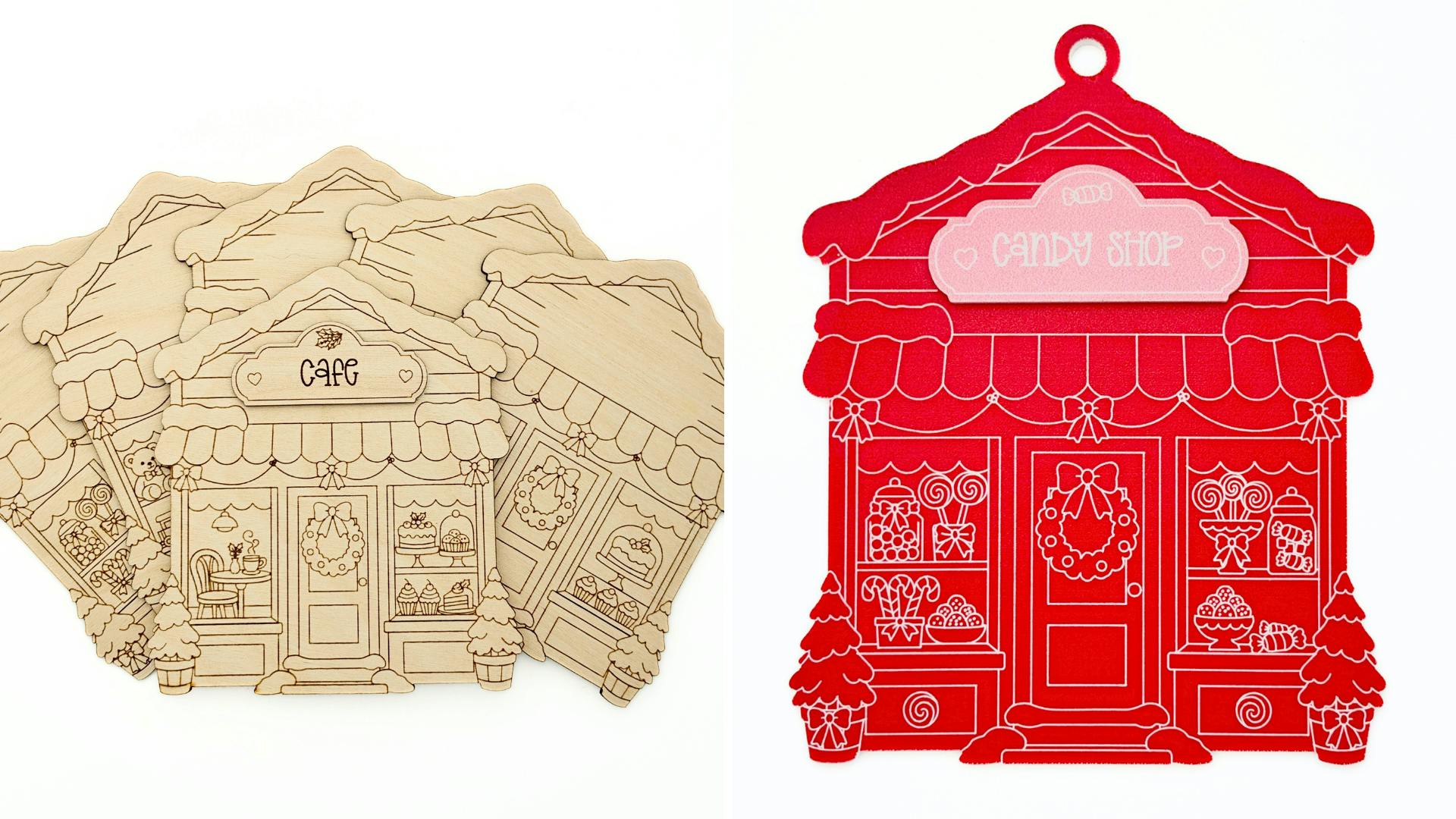 DIY Winter City Buildings Coloring Set