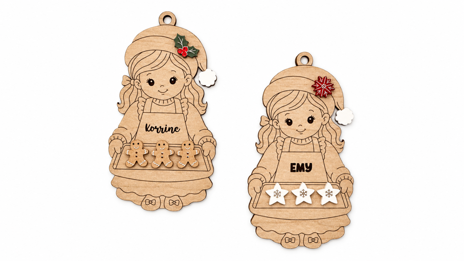 Personalized Christmas Baking Girl Ornament
